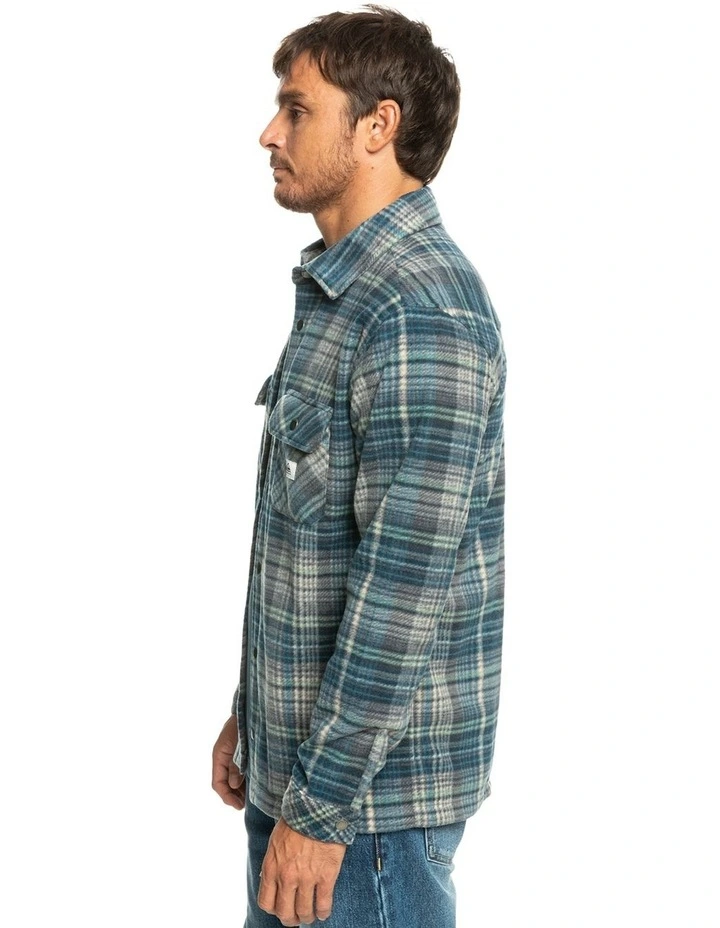 Quiksilver Surf Days Long Sleeve Fleece Shirt In Blue 6 Quiksilver Surf Days Long Sleeve Fleece Shirt In Blue - Image 4