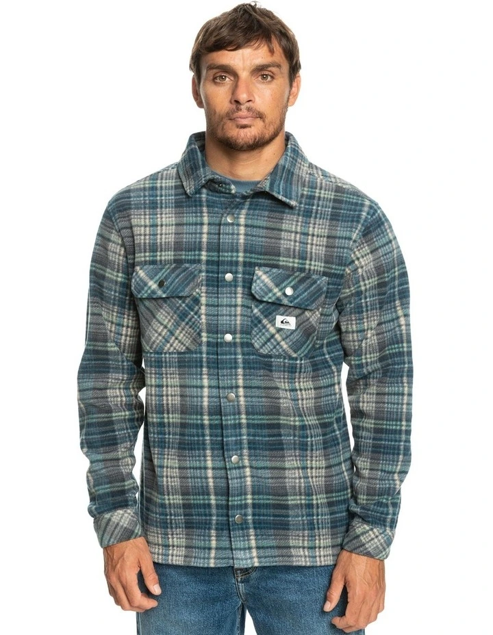 Quiksilver Surf Days Long Sleeve Fleece Shirt In Blue 7 Quiksilver Surf Days Long Sleeve Fleece Shirt In Blue - Image 5