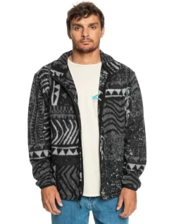 Quiksilver Clean Coasts Zip-Up Hoodie In Black