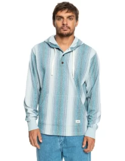 Quiksilver Baja Henley Hoodie In Blue