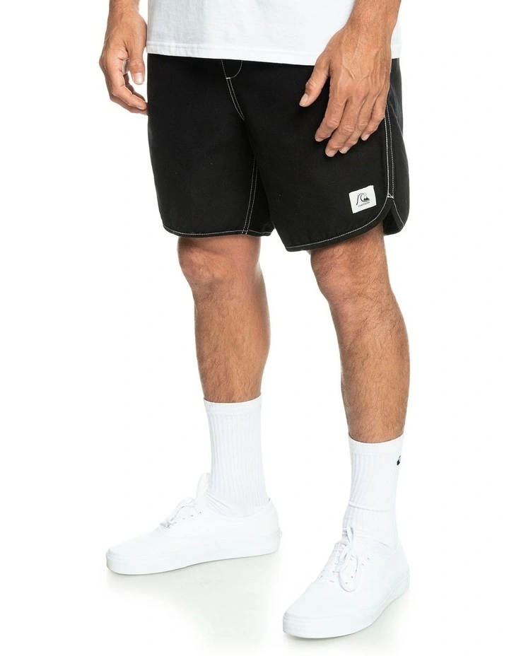 Quiksilver Scallop Elasticated Shorts In Black 5 Quiksilver Scallop Elasticated Shorts In Black - Image 3