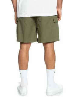 Quiksilver Cargo Taxer Elasticated Cargo Shorts In Green -Quiksilver 977988160 2 720x928
