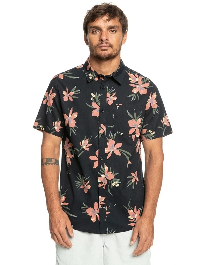 Quiksilver Holidazed Short Sleeve Shirt In Black 3 Quiksilver Holidazed Short Sleeve Shirt In Black