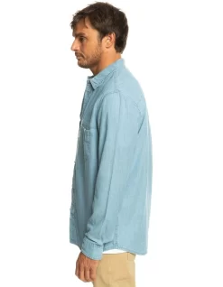 Quiksilver Authentic Paradise Long Sleeve Denim Shirt In Blue -Quiksilver 977989240 3 720x928