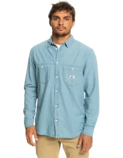 Quiksilver Authentic Paradise Long Sleeve Denim Shirt In Blue -Quiksilver 977989240 4 720x928