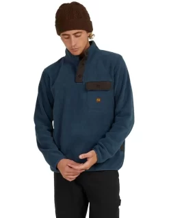 Quiksilver Tempt Half Zip Hoodie In Blue