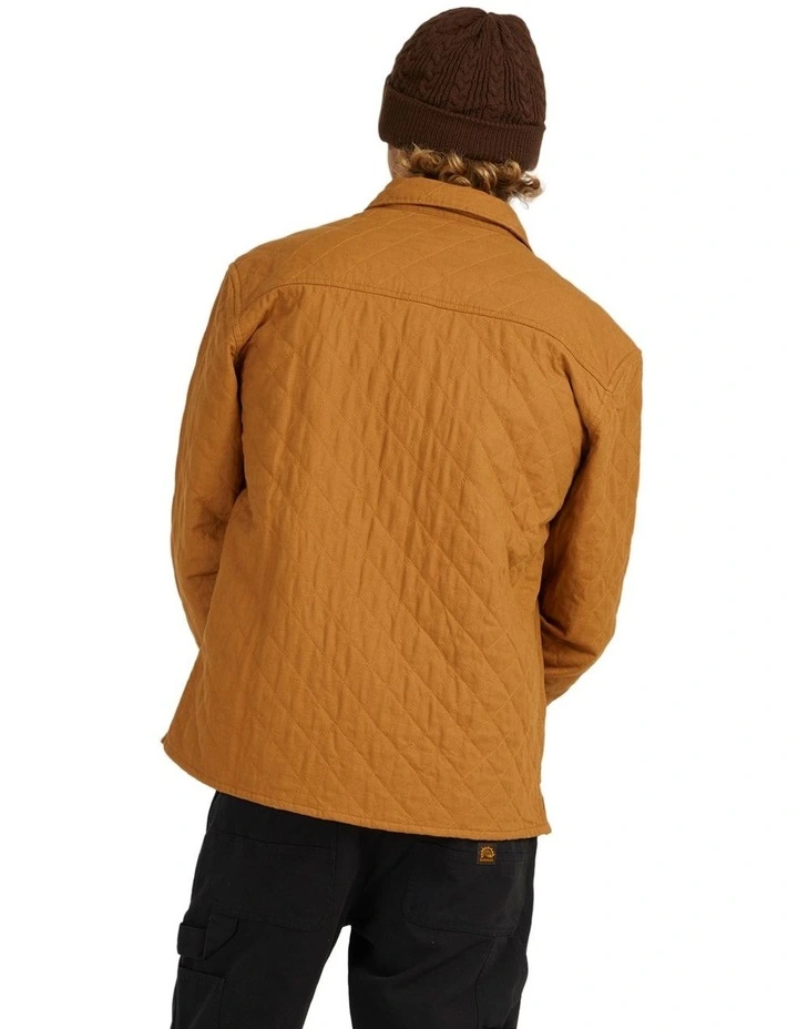 Quiksilver Ambient Long Sleeve Quilted Overshirt In Brown 4 Quiksilver Ambient Long Sleeve Quilted Overshirt In Brown - Image 2