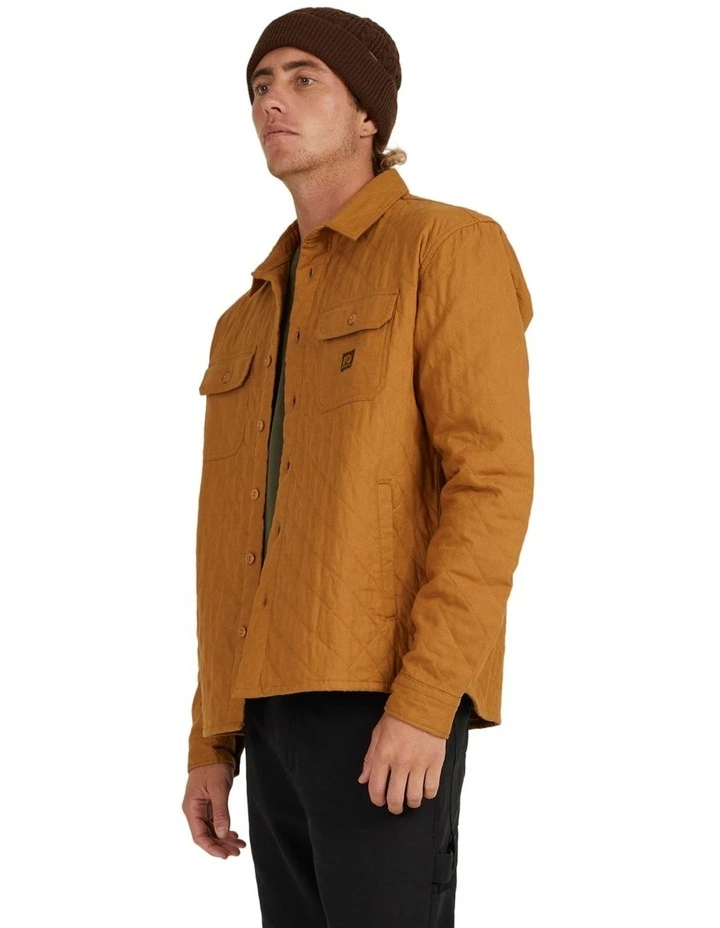 Quiksilver Ambient Long Sleeve Quilted Overshirt In Brown 5 Quiksilver Ambient Long Sleeve Quilted Overshirt In Brown - Image 3