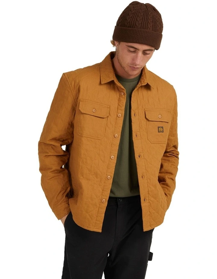 Quiksilver Ambient Long Sleeve Quilted Overshirt In Brown 6 Quiksilver Ambient Long Sleeve Quilted Overshirt In Brown - Image 4