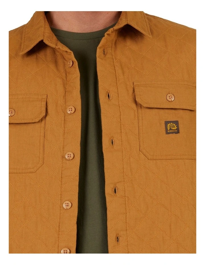 Quiksilver Ambient Long Sleeve Quilted Overshirt In Brown 7 Quiksilver Ambient Long Sleeve Quilted Overshirt In Brown - Image 5