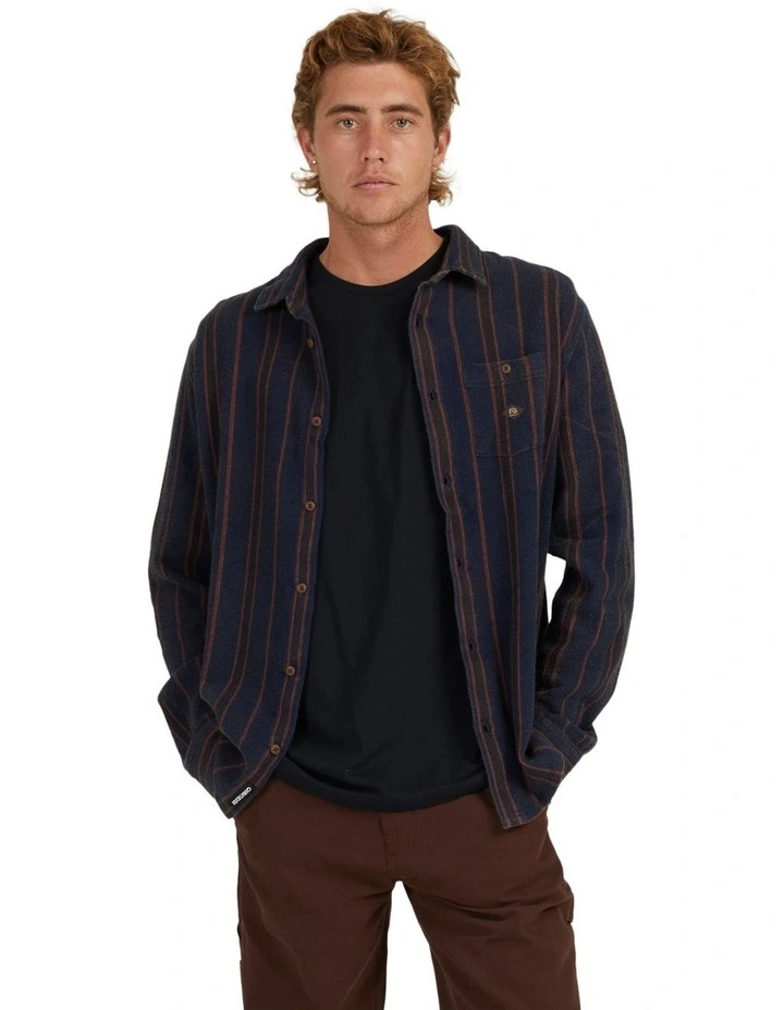 Quiksilver Strut Lines Long Sleeve Shirt In Blue 3 Quiksilver Strut Lines Long Sleeve Shirt In Blue