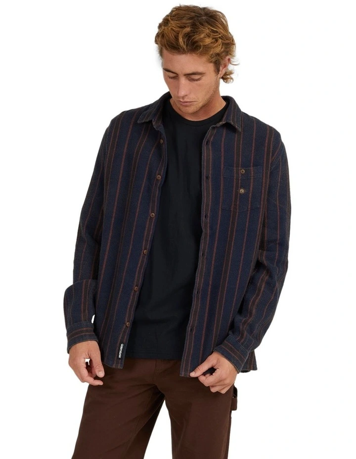 Quiksilver Strut Lines Long Sleeve Shirt In Blue 6 Quiksilver Strut Lines Long Sleeve Shirt In Blue - Image 4