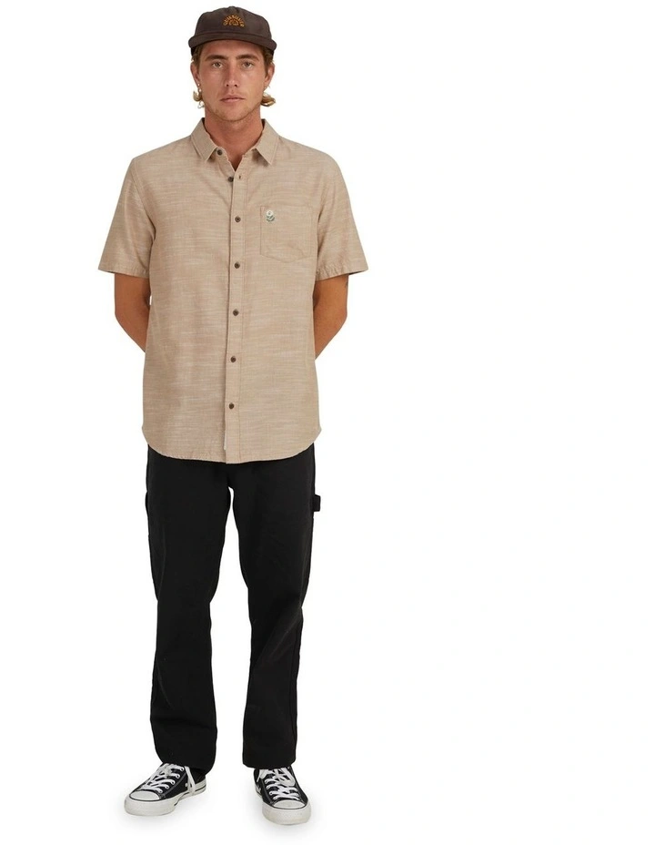 Quiksilver No Lines Shirt Short Sleeve Shirt In Brown 7 Quiksilver No Lines Shirt Short Sleeve Shirt In Brown - Image 5