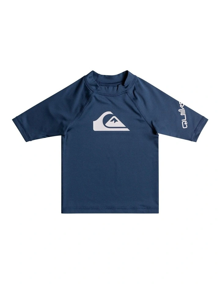 Quiksilver All Time Short Sleeve Rash Vest In Blue 3 Quiksilver All Time Short Sleeve Rash Vest In Blue