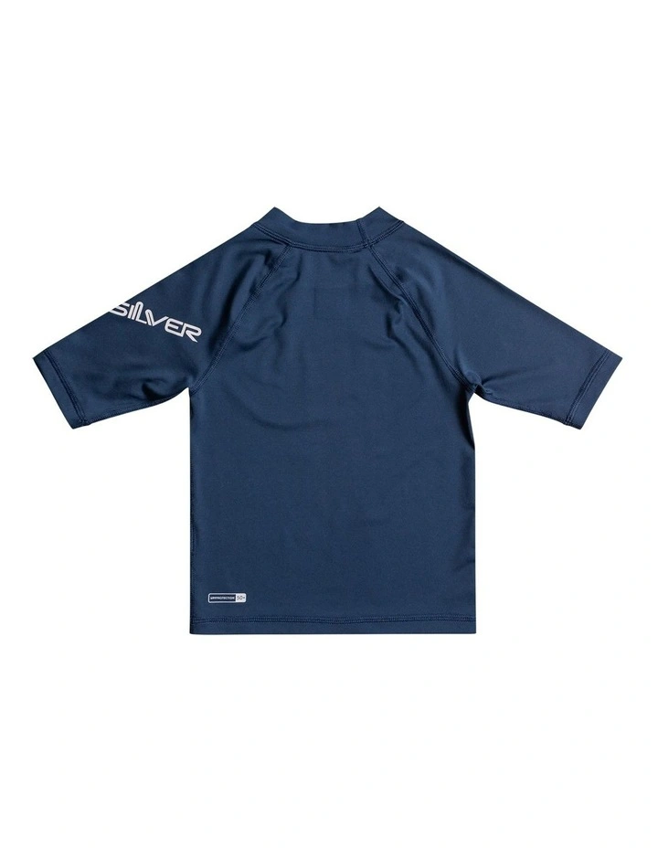 Quiksilver All Time Short Sleeve Rash Vest In Blue 4 Quiksilver All Time Short Sleeve Rash Vest In Blue - Image 2