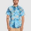 Quiksilver Mens Fade Out Ss Shirt -Quiksilver AZURE BLUE FADE OUT MENS CLOTHING QUIKSILVER SHIRTS EQYWT04502 BJT6 1