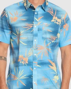 Quiksilver Mens Fade Out Ss Shirt -Quiksilver AZURE BLUE FADE OUT MENS CLOTHING QUIKSILVER SHIRTS EQYWT04502 BJT6 4