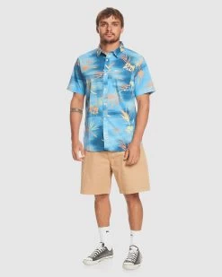Quiksilver Mens Fade Out Ss Shirt -Quiksilver AZURE BLUE FADE OUT MENS CLOTHING QUIKSILVER SHIRTS EQYWT04502 BJT6 6