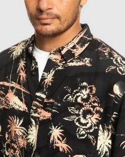 Quiksilver Mens Airflow Viscose Ss Shirt -Quiksilver BLACK AIRFLOW MENS CLOTHING QUIKSILVER SHIRTS EQYWT04475 KVJ6 5