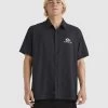 Quiksilver Mens Kailua Cruiser Ss Surf Shirt -Quiksilver BLACK MENS CLOTHING QUIKSILVER SHIRTS AQMWT03489 KVJ0 1