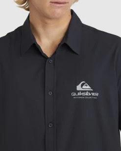 Quiksilver Mens Kailua Cruiser Ss Surf Shirt -Quiksilver BLACK MENS CLOTHING QUIKSILVER SHIRTS AQMWT03489 KVJ0 4
