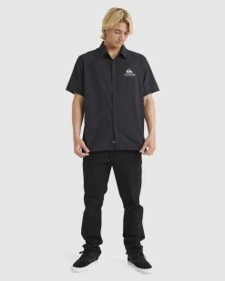 Quiksilver Mens Kailua Cruiser Ss Surf Shirt -Quiksilver BLACK MENS CLOTHING QUIKSILVER SHIRTS AQMWT03489 KVJ0 6
