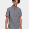 Quiksilver Mens Winfall Short Sleeve Shirt -Quiksilver BLACK MENS CLOTHING QUIKSILVER SHIRTS EQYWT04124 KVJ0 1