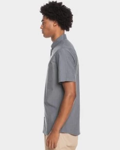 Quiksilver Mens Winfall Short Sleeve Shirt 8 Quiksilver Mens Winfall Short Sleeve Shirt -Quiksilver BLACK MENS CLOTHING QUIKSILVER SHIRTS EQYWT04124 KVJ0 2