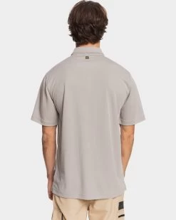Quiksilver Mens Waterman Water Short Sleeve Polo Shirt -Quiksilver FLINT GRAY MENS CLOTHING QUIKSILVER SHIRTS EQMKT03046 SJM0 2