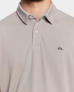 Quiksilver Mens Waterman Water Short Sleeve Polo Shirt -Quiksilver FLINT GRAY MENS CLOTHING QUIKSILVER SHIRTS EQMKT03046 SJM0 3