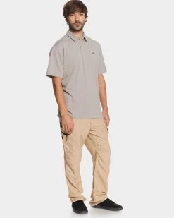 Quiksilver Mens Waterman Water Short Sleeve Polo Shirt -Quiksilver FLINT GRAY MENS CLOTHING QUIKSILVER SHIRTS EQMKT03046 SJM0 4