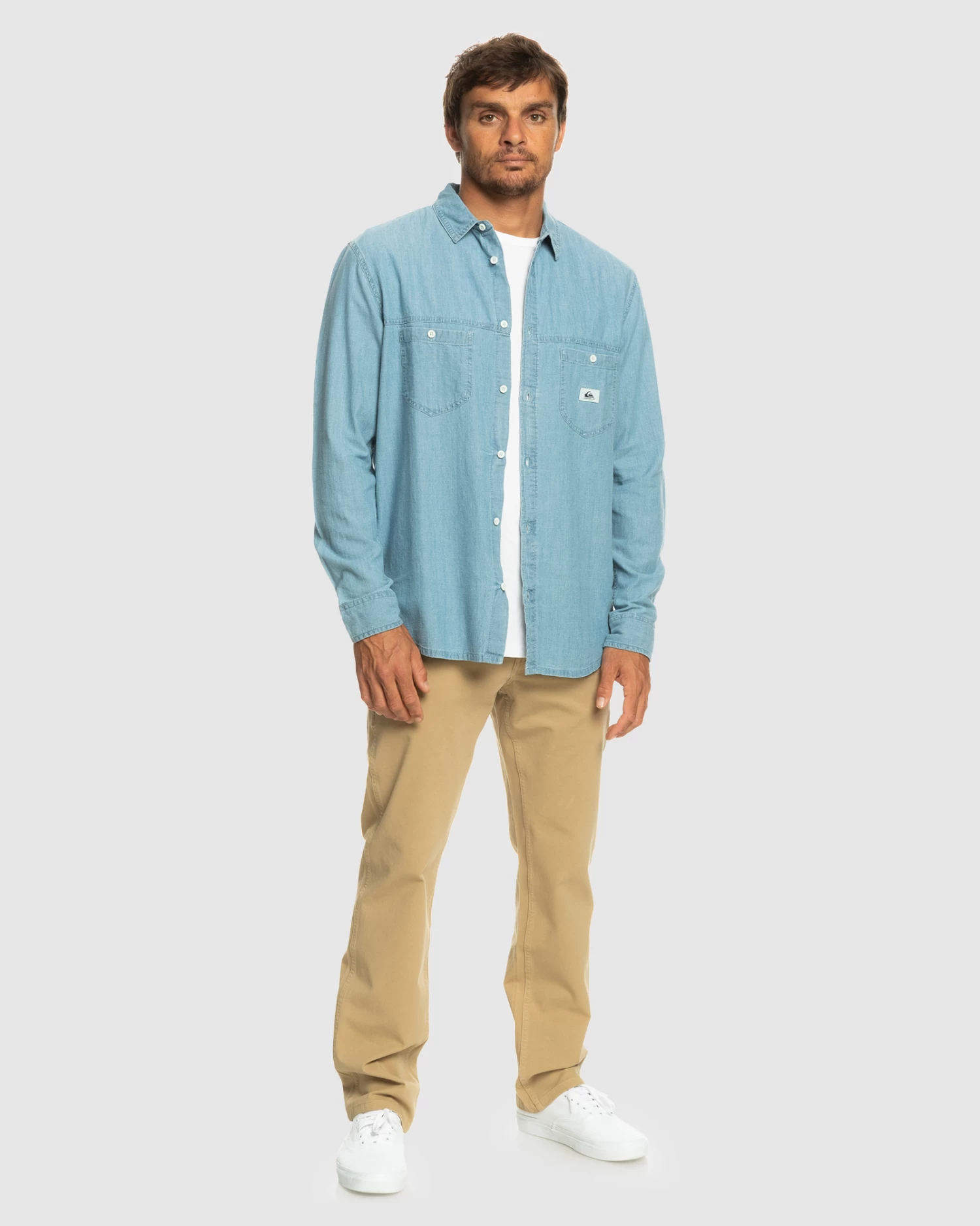 Quiksilver Mens Authentic Paradise Ls Denim Shirt 7 Quiksilver Mens Authentic Paradise Ls Denim Shirt - Image 5