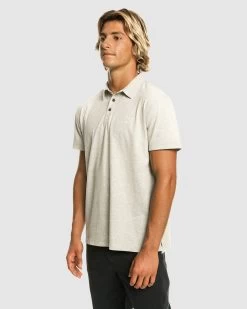 Quiksilver Mens Sunset Cruise Ss Polo Shirt -Quiksilver LIGHT GREY HEATHER MENS CLOTHING QUIKSILVER SHIRTS EQYKT04281 SJSH 2