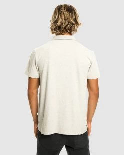 Quiksilver Mens Sunset Cruise Ss Polo Shirt -Quiksilver LIGHT GREY HEATHER MENS CLOTHING QUIKSILVER SHIRTS EQYKT04281 SJSH 3