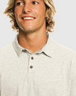 Quiksilver Mens Sunset Cruise Ss Polo Shirt -Quiksilver LIGHT GREY HEATHER MENS CLOTHING QUIKSILVER SHIRTS EQYKT04281 SJSH 4