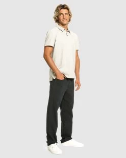 Quiksilver Mens Sunset Cruise Ss Polo Shirt -Quiksilver LIGHT GREY HEATHER MENS CLOTHING QUIKSILVER SHIRTS EQYKT04281 SJSH 6