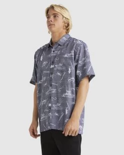 Quiksilver Mens Line Spinner Ss Shirt -Quiksilver MEDIEVAL BLUE LINE MENS CLOTHING QUIKSILVER SHIRTS AQMWT03479 BTE6 2