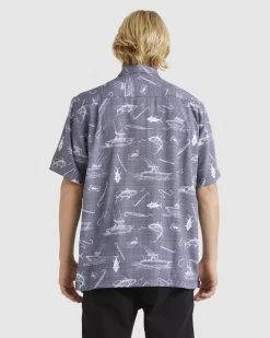 Quiksilver Mens Line Spinner Ss Shirt -Quiksilver MEDIEVAL BLUE LINE MENS CLOTHING QUIKSILVER SHIRTS AQMWT03479 BTE6 3