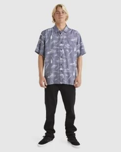 Quiksilver Mens Line Spinner Ss Shirt -Quiksilver MEDIEVAL BLUE LINE MENS CLOTHING QUIKSILVER SHIRTS AQMWT03479 BTE6 6