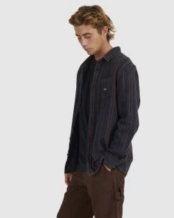 Quiksilver Mens Strut Lines Ls Shirt -Quiksilver MIDNIGHT NAVY MENS CLOTHING QUIKSILVER SHIRTS UQYWT03075 BSL3 2