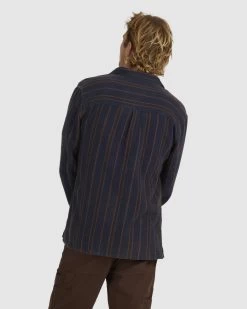 Quiksilver Mens Strut Lines Ls Shirt -Quiksilver MIDNIGHT NAVY MENS CLOTHING QUIKSILVER SHIRTS UQYWT03075 BSL3 3