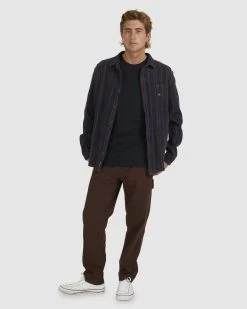 Quiksilver Mens Strut Lines Ls Shirt -Quiksilver MIDNIGHT NAVY MENS CLOTHING QUIKSILVER SHIRTS UQYWT03075 BSL3 5