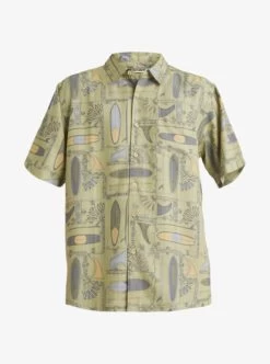 Quiksilver Mens Long Boards Short Sleeve Shirt -Quiksilver aqmwt03506 quiksilverv brn9 frt1