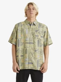 Quiksilver Mens Long Boards Short Sleeve Shirt -Quiksilver aqmwt03506 quiksilverw brn9 frt1