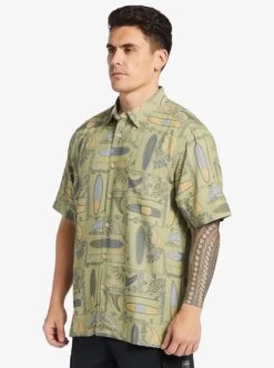 Quiksilver Mens Long Boards Short Sleeve Shirt -Quiksilver aqmwt03506 quiksilverw brn9 frt2