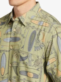 Quiksilver Mens Long Boards Short Sleeve Shirt -Quiksilver aqmwt03506 quiksilverw brn9 frt3